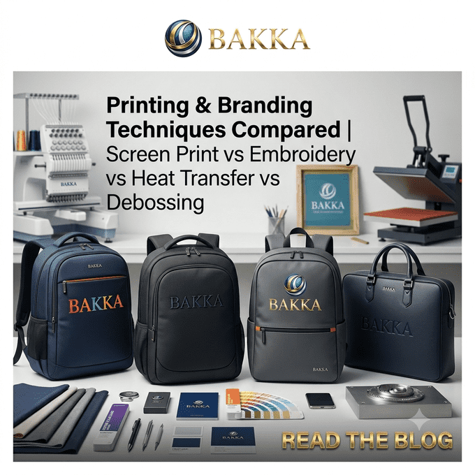 Printing & Branding Techniques Compared: Screen Printing vs Embroidery vs Heat Transfer vs Debossing for Custom Bags | BAKKA Bags