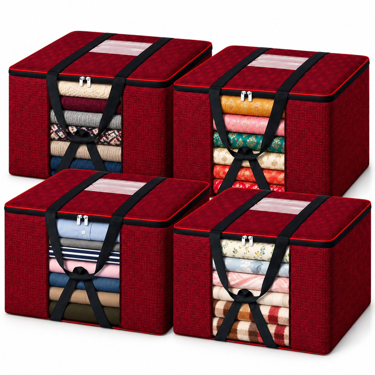 Set of 4 - Maroon - Set of 4 - Maroon
